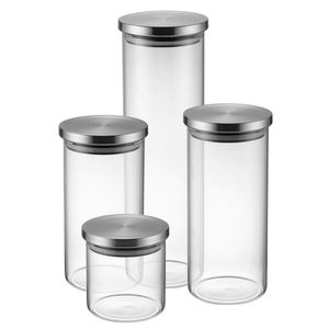 Conj. Potes De Vidro Electrolux C Tampa Inox 4 41042357