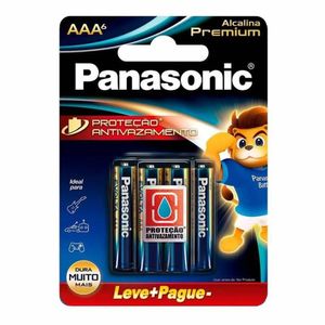 Pilha Alcalina Premium Panasonic Aaa Palito 06 Unidades Lr03egr-6b192 [f108]