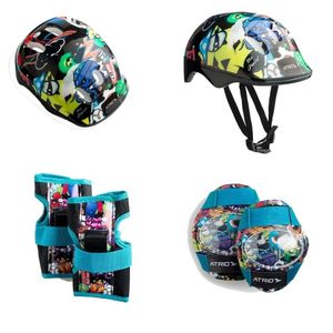 Kit Proteção Infantil Es200 Monster Capacete Luva Joelheira