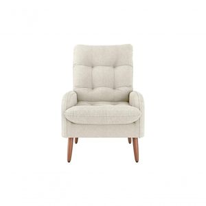 Poltrona Cadeira Descorativo Nantes Original Premium Boucle Bege Matrix