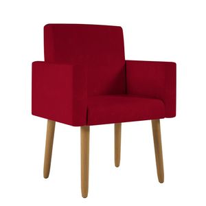 Poltrona Decorativa Pé Palito Sala Quarto - Jl Decor Cor:vermelho