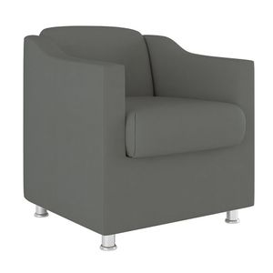 Poltrona Decorativa Com Base Reforçada Sala Quarto Jl Decor Cor:cinza