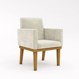 Poltrona Decorativa Com Base Reforçada Sala Quarto Jl Decor Cor:bege