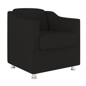 Poltrona Decorativa Com Base Reforçada Sala Quarto Jl Decor Cor:preto