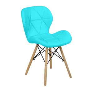 Cadeira Charles Eames Eiffel Slim Wood Estofada - Tiffany
