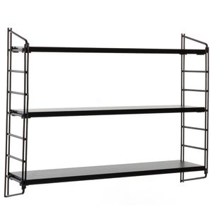 Kit Com 3 Prateleiras Multiuso Pequenas Preto-preto