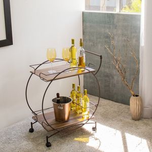 Carrinho Bar Decorativo Vintage Aço Corten-castanho Tannat