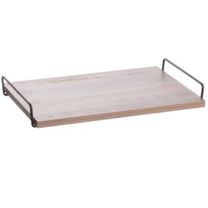 Bandeja Em Mdp Pequena 40,5 X 25,5x 5,5cm Aço Corten-castanho Tannat