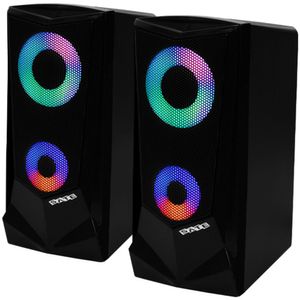 Caixa De Som Speaker Satellite As-689u Gaming 2 De 3 Watts Rms Com Usb E Mini Jack 3.5 Mm - Preto