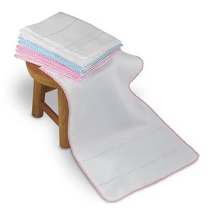 Fralda De Ombro Ponto Cruz Com Crochê 30x75cm Mabber Azul