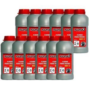 Kit Com 12 Fluido Freio Dot 3 500ml - Radnaq