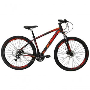 Bicicleta Aro 29 Ksw 27v Alivio, Freio Hidraulico E K7 11-36 - Preto-laranja E Vermelho - 15"