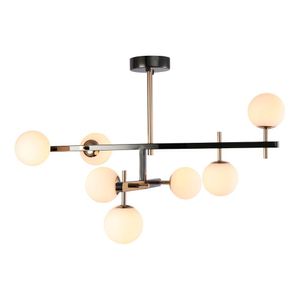 Lustre Pendente Nordecor Romai Ori 2195 Preto ônix-dourado G9 Bivolt