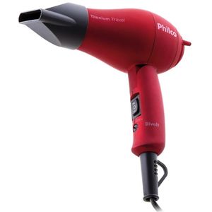 Secador De Cabelos Philco Titanium Travel 1000w Vermelho Bivolt