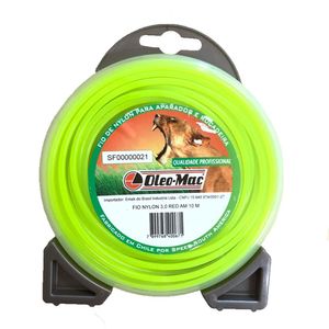 Fio De Nylon Para Roçadeira E Aparador 3,0mm Redondo - 10 Metros - Oleo-mac Kit 10 Peças