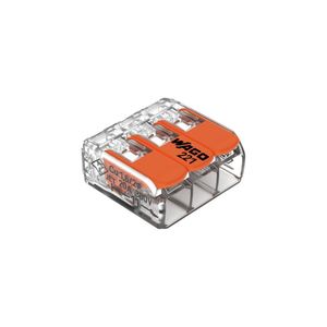 Conector Emenda 4mm 3 Polos 221-413 - Wago