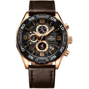 Relógio Masculino Esportivo Quartzo Casual A Prova D´agua Marrom