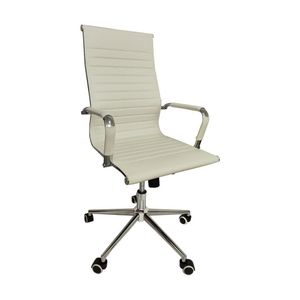 Cadeira Office Com Rodízio E Encosto Esteirinha Alta Branco