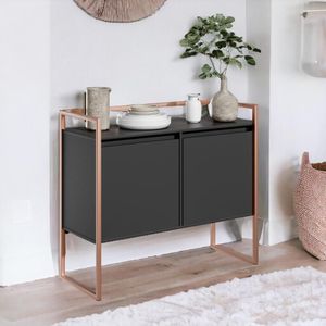 Buffet 2 Portas Compacto Rocky Preto Cobre