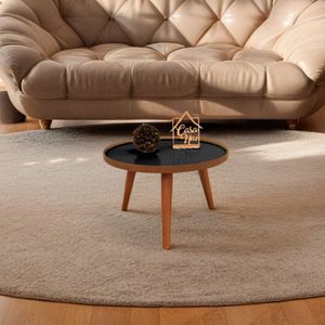 Mesa De Centro Com Vidro Tray Laminada 50/30 Preto