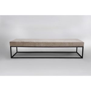 Puff Para Sala De Estar Giulia 140 Cm Bege-preto