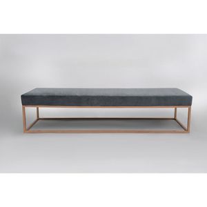 Puff Para Sala De Estar Giulia 160 Cm Cinza-dourado