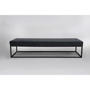 Puff Para Sala De Estar Giulia 140 Cm Cinza-preto