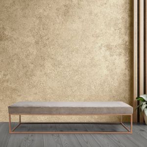 Puff Giulia Para Sala De Estar 100cm Bege-dourado