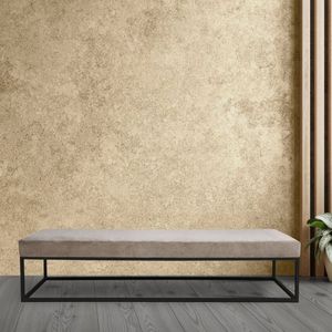 Puff Giulia Para Sala De Estar 100cm Bege- Preto
