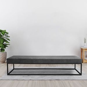 Puff Para Sala De Estar Giulia 160 Cm Cinza-preto
