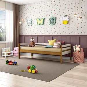 Cama Infantil Em Madeira Maciça E Acabamento Em Laca Prime Casatema Fendi-mel