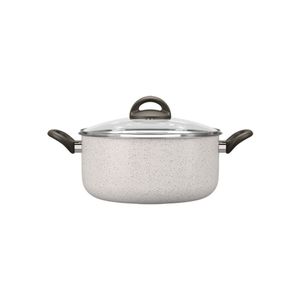 Caçarola Com Tampa 24 Cm Revestimento Cerâmico Antiaderente Mineral Resist Cor Vanilla Ceramic Life
