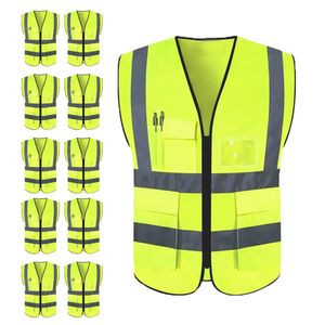 Colete Sinalizador Faixa Kit 10 Unidades Refletivo Segurança Epi Blusao Fluorescente Obra Trabalho