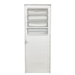 Porta Basculante Lambril De Alumínio 210 X 90cm Linha 25 Lado Esquerdo Esquadrias Bergamo Branco
