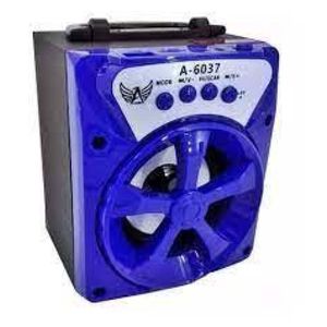Caixa De Som Bluetooth 6w Usb Pendrive Cartao Aux Azul A 603
