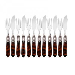 Jogo De Garfo Faca Peixe Mesa Posta 12 Pçs Oxford Bugatti