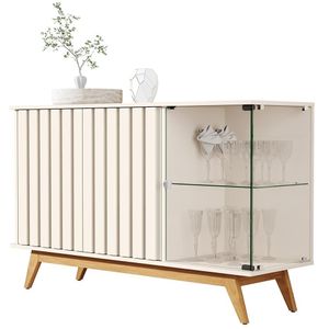 Aparador Para Sala Buffet Açai Com 3 Portas Perola Perola