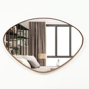 Espelho Orgânico Horizontal 44x64cm Com Moldura Cor Caramelo