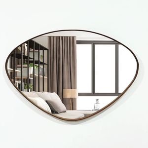 Espelho Orgânico Horizontal 44x64cm Com Moldura Cor Café