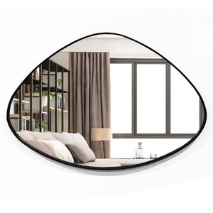 Espelho Orgânico Decorativo 44x64cm Com Moldura Cor Preto