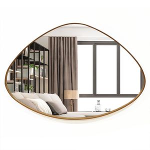 Espelho Orgânico Decorativo 44x64cm Com Moldura Cor Caramelo