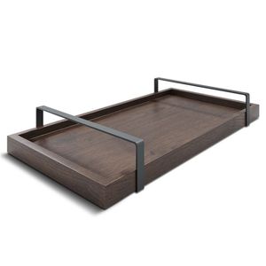 Bandeja Decorativa 25x50cm Castanho Com Alça Preta