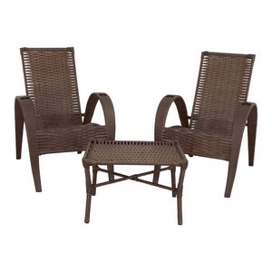 Conjunto De Mesa De Centro E 2 Cadeiras Vitória Para área Tabaco