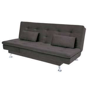 Sofá-cama Com Chaise 188cm Linoforte Rayssa Suede Veludo Cinza