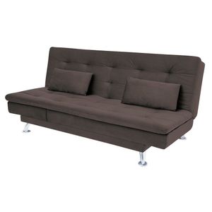 Sofá-cama Com Chaise 188cm Linoforte Rayssa Suede Veludo Marrom