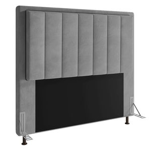 Cabeceira Opala Para Cama Box Queen 160 Cm Suede Cinza - D'rossi