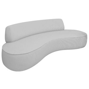 Sofá Curvo 2 Lugares Amsterdã 160cm Linho - Doce Sonho Móveis Cor Cinza Claro