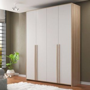 Guarda-roupas Modulado 4 Portas 6 Gavetas Branco-carvalho Treviso