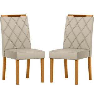 Conjunto Com 2 Cadeiras De Jantar Estofada Sarah Ypê Veludo Nude Ja01