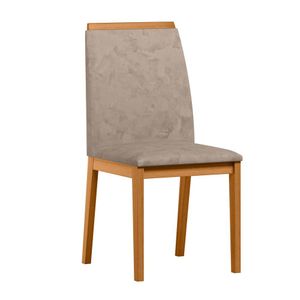 Conjunto Com 2 Cadeiras De Jantar Estofada Fernanda Ypê Camursa Marrom Lux